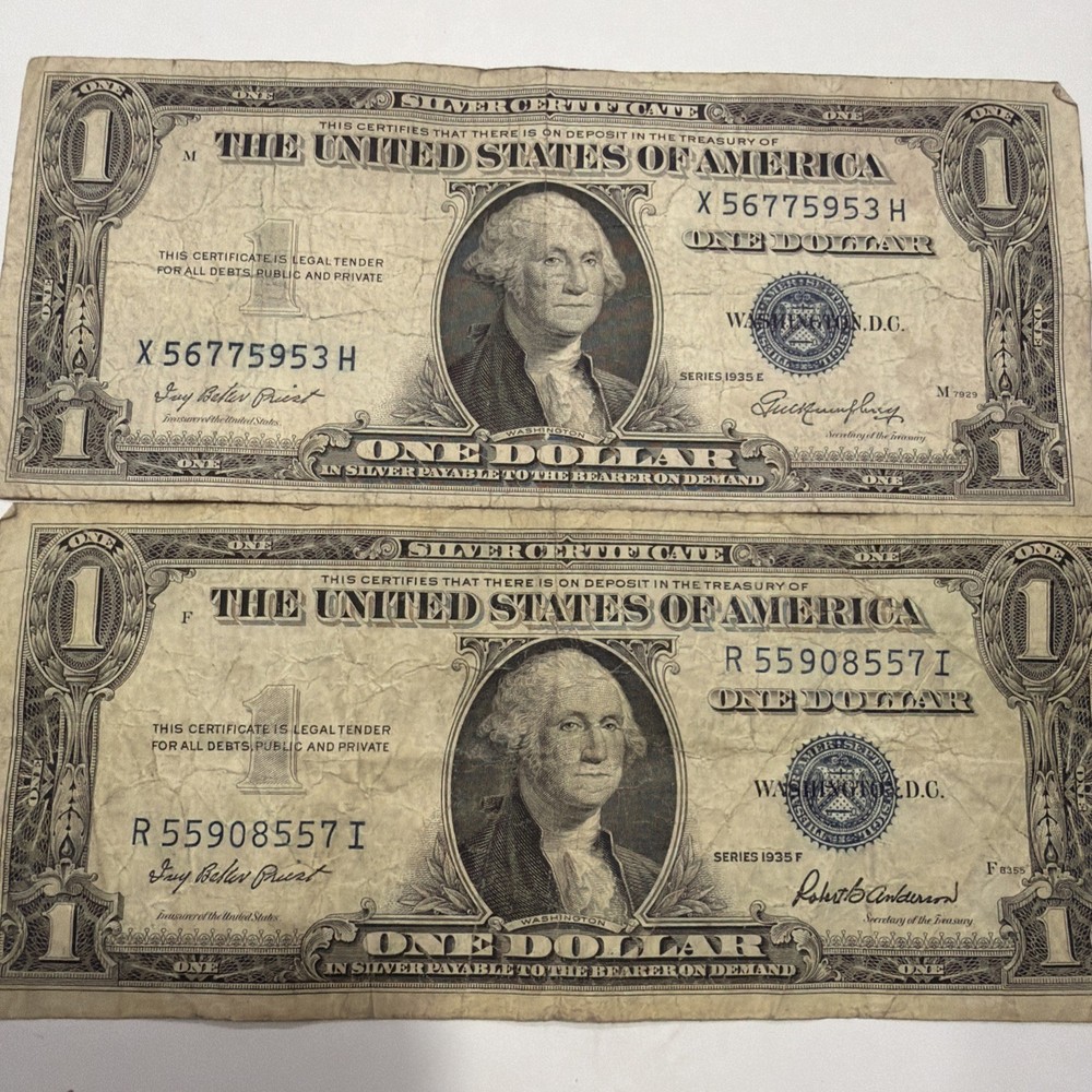 1935 $1 Silver Certificates Fair Shape (2) D315