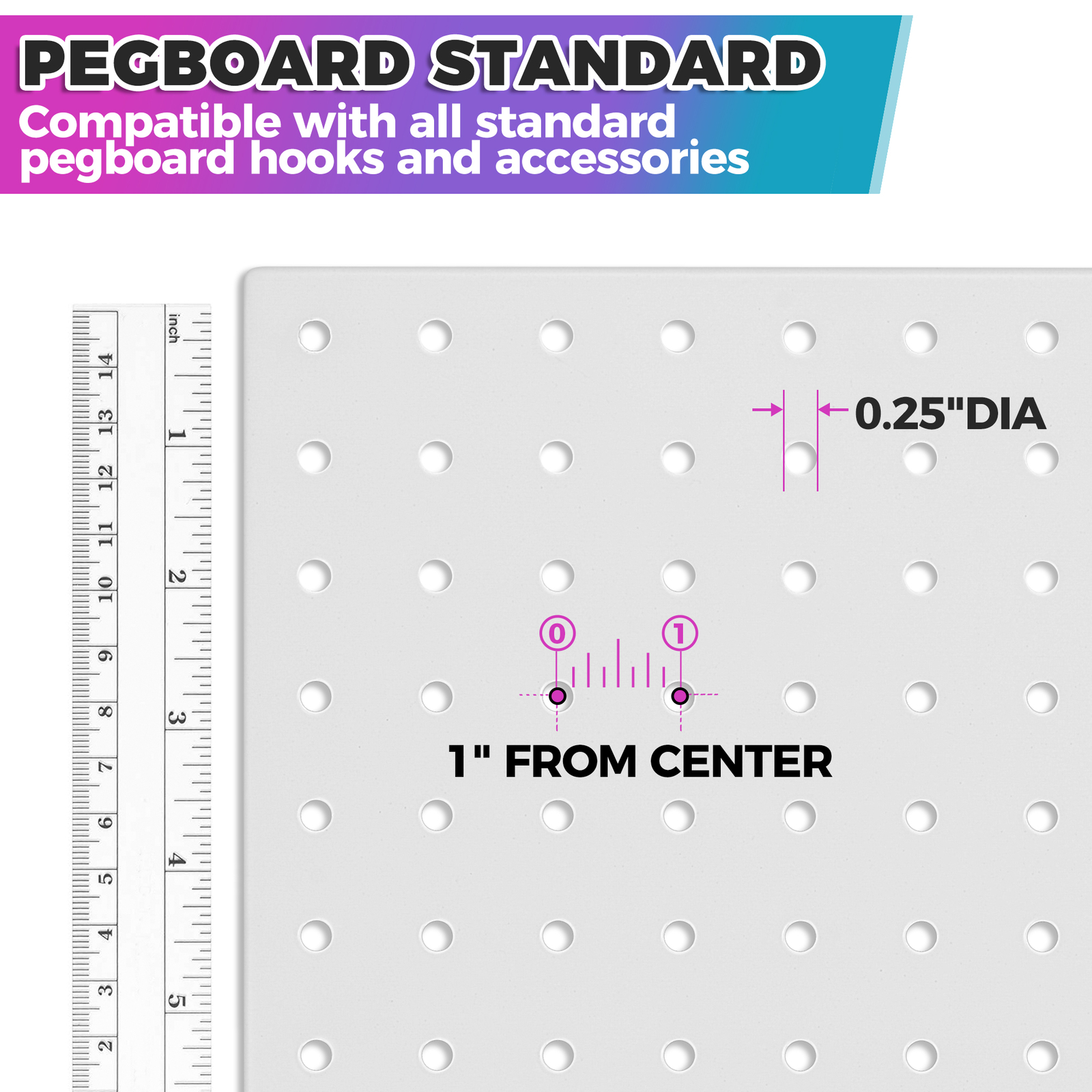 Pegboard Display Stand for Craft Shows & Fairs - Metal Display, 17" x 13” White