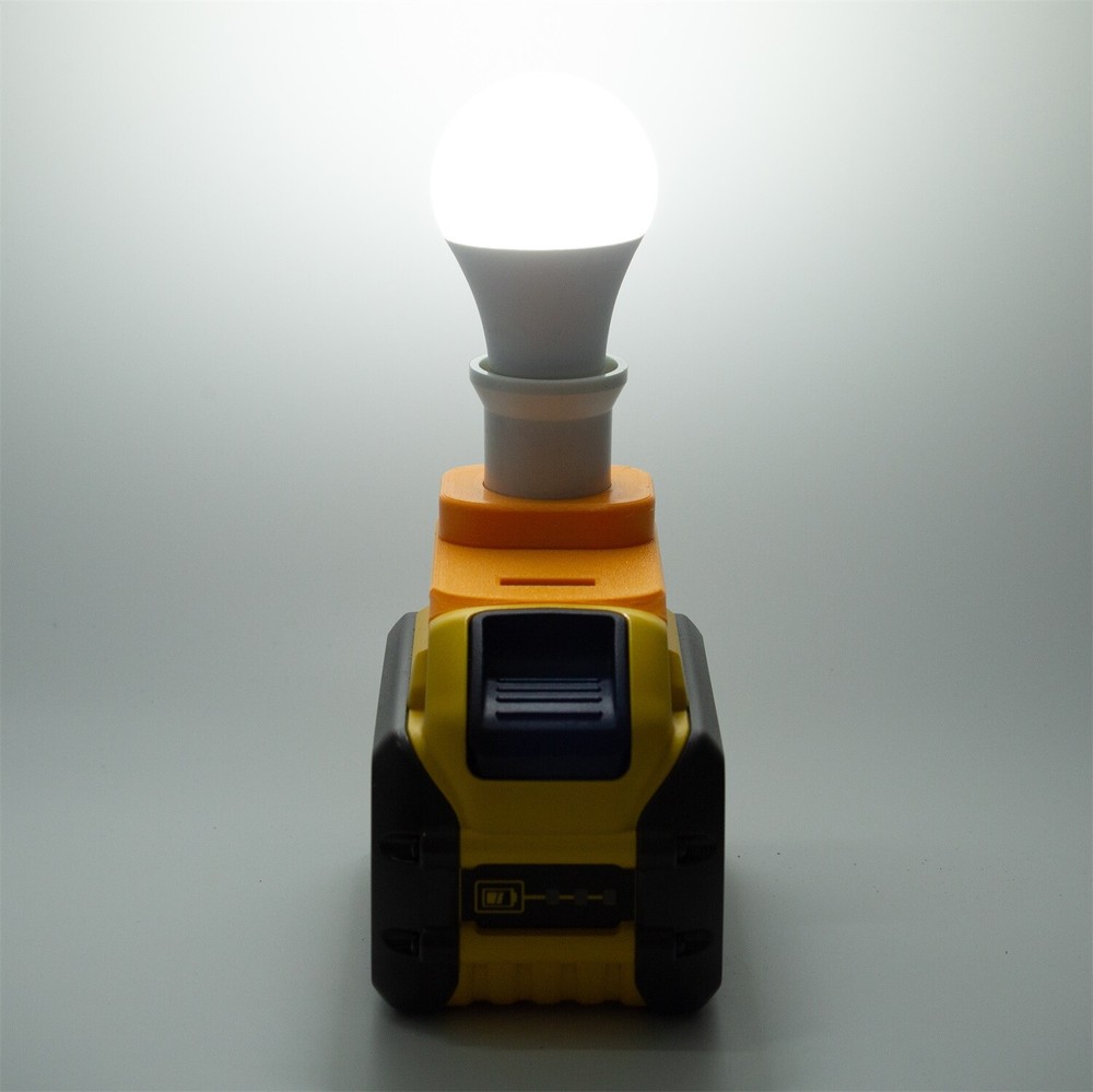 LED Work Light For Dewalt 20V MAX Lithium Battery Portable E27 Bulb Lamp Indoor