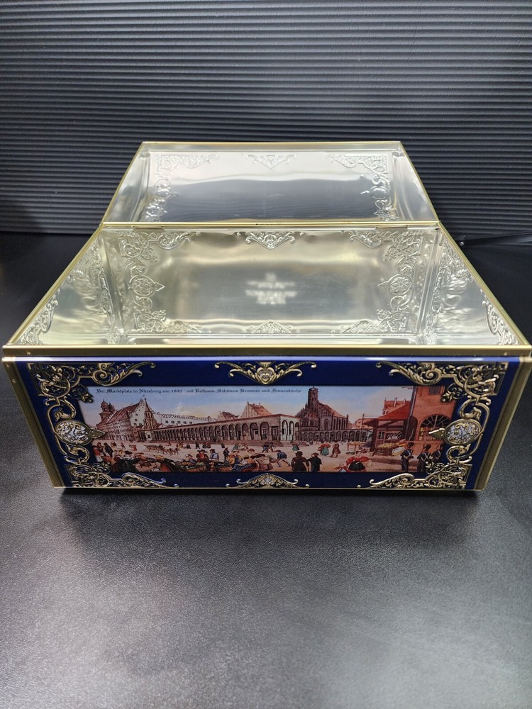 Lebkuchen-Schmidt Made in Germany Rounded Lid Tin Box Blue