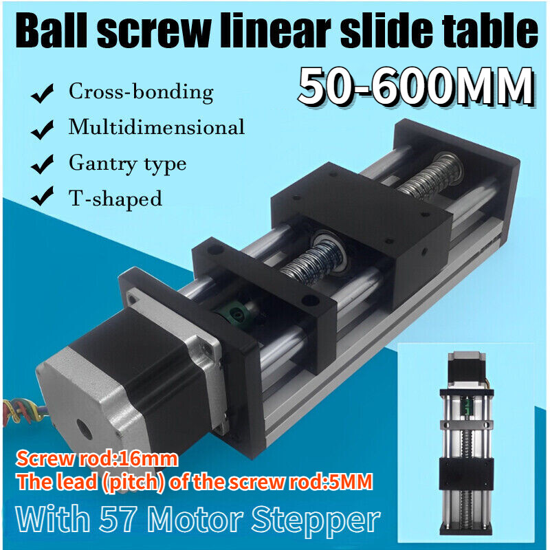 Rail Motion Slide Stage Actuator CNC Linear Guide Stroke With 57 Stepper Motor