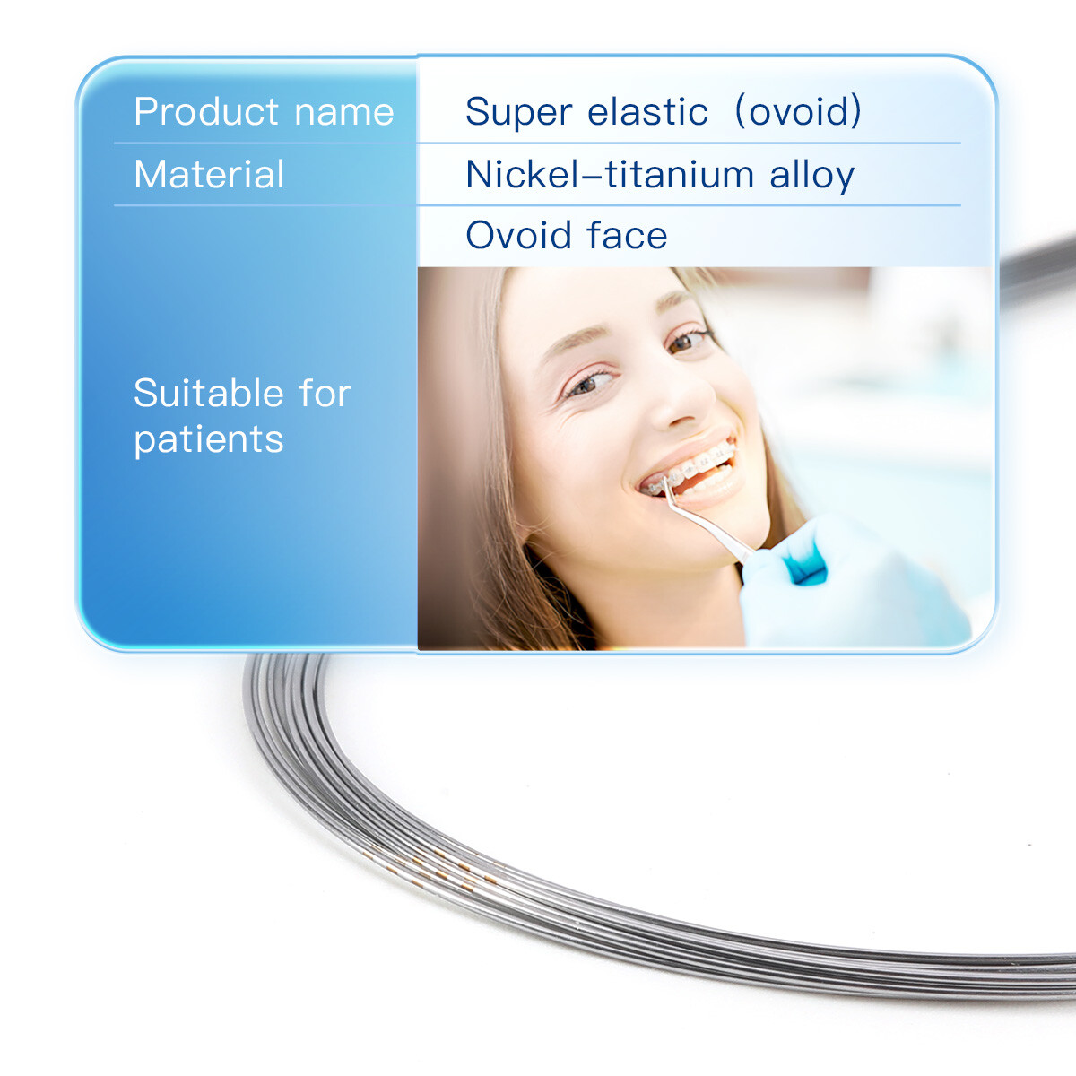 AZDENT Dental Orthodontic Super Elastic Niti Round Arch Wire Nature/Ovoid Form