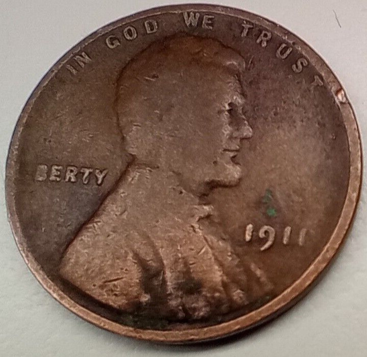 Lincoln Wheat Penny  1911  error  Ghost "LI"