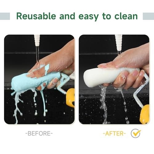 Mini Paint Roller Covers，High Density Foam Paint 4 inch 24 pack（white）