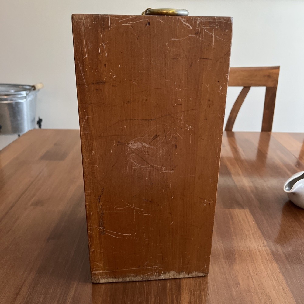 Antique Microscope Bolted Into Antique Carrying Case