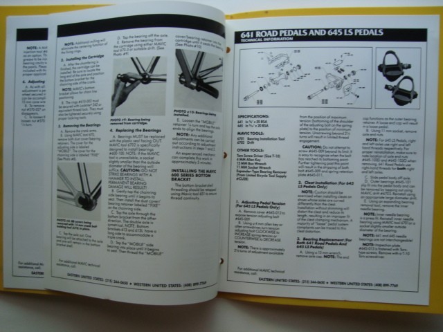 Vintage USA Road Race Bicycle MAVIC 6 page Catalog for headset / hubset / Z hub