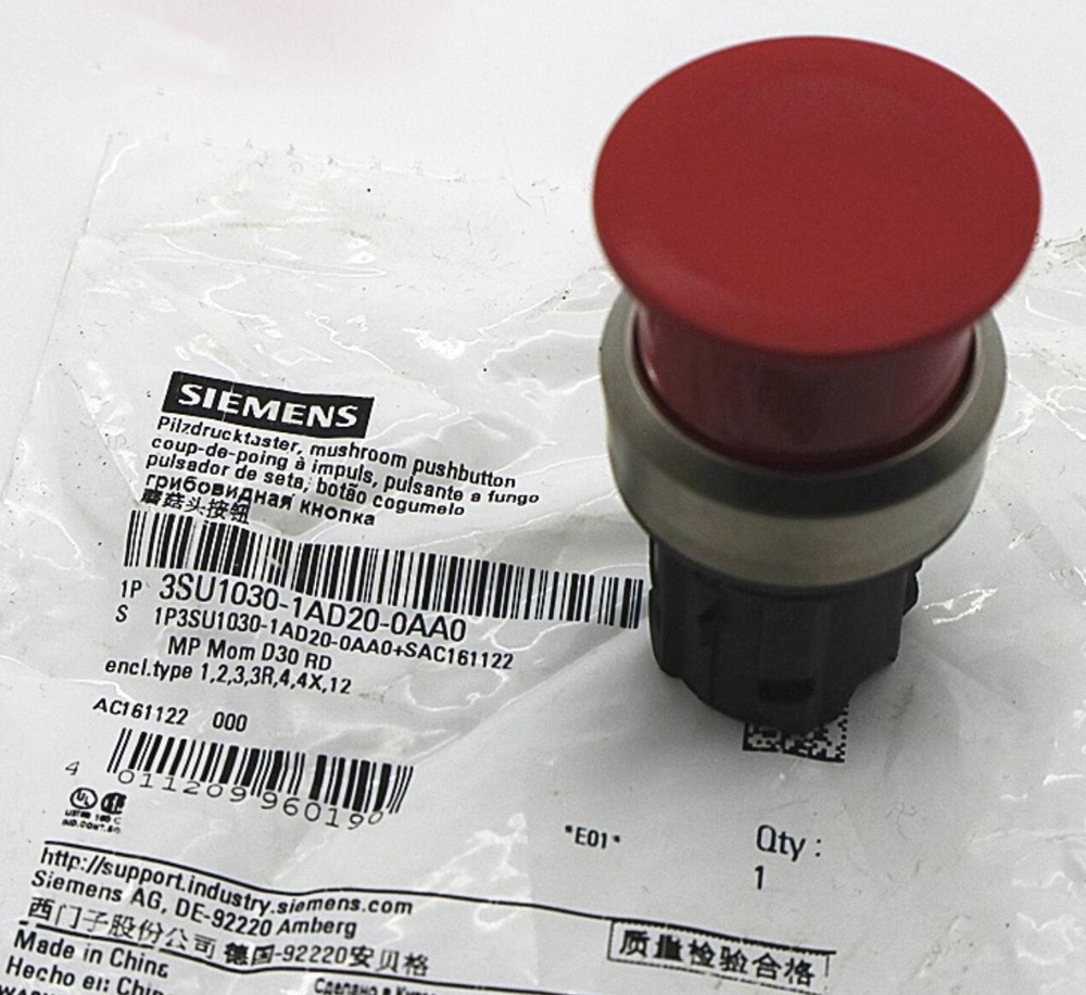 1pcs SIEMENS Pushbutton switches 3SU1030-1AD20-0AA0