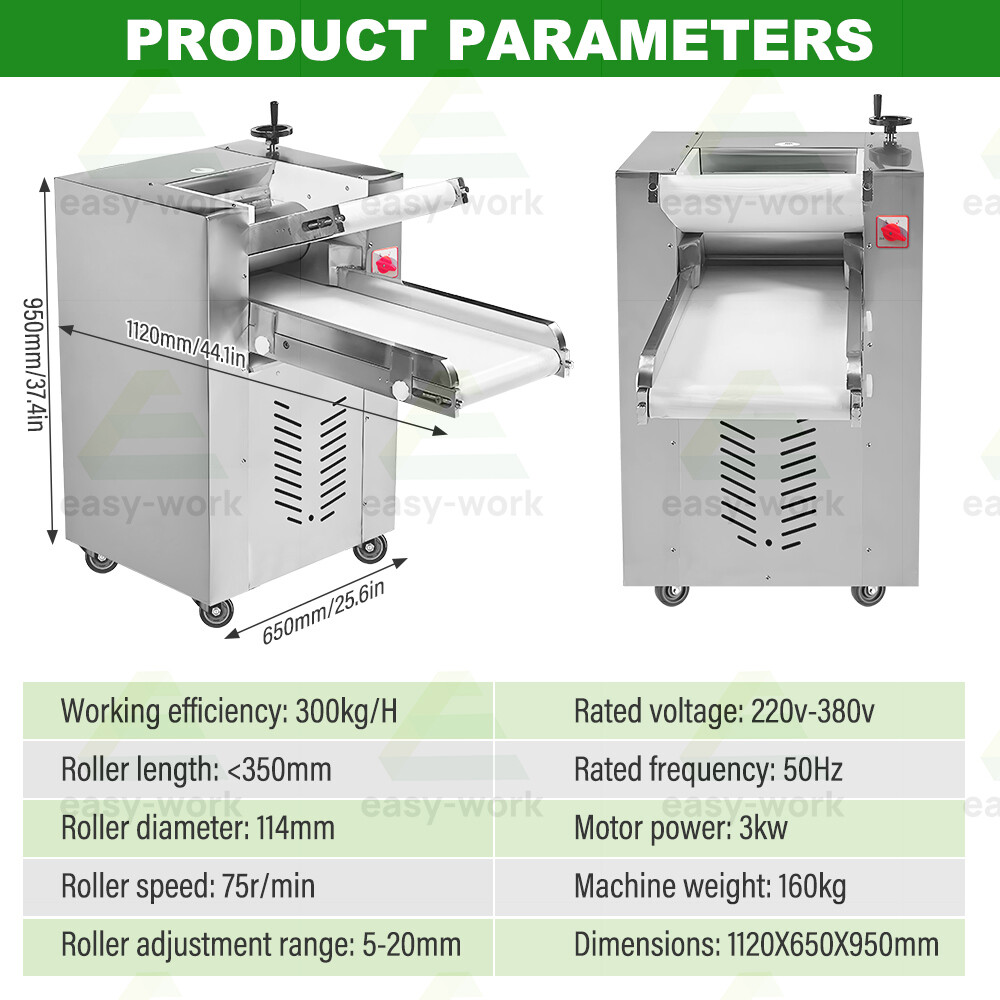 Automatic Electric Dough Pressing Circulating Sheeter Roller Dough Press Machine