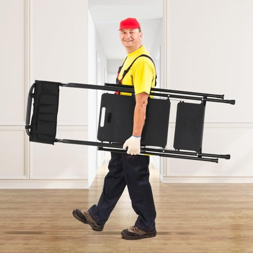 3 Step stool Ladder with Handrails 330 lbs folding Attachable Tool