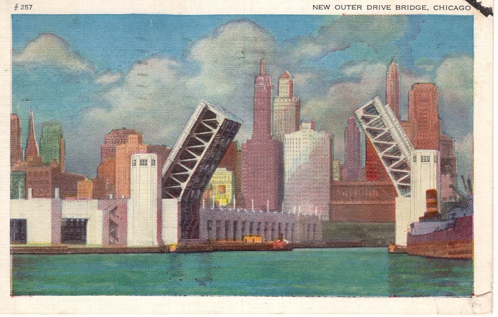 NEW OUTER DRIVE BRIDGE, CHICAGO, IL  - PC5651