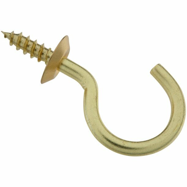 Stanley Hardware 75-9060 1-1/2" Solid Brass Cup Hooks 2Pk