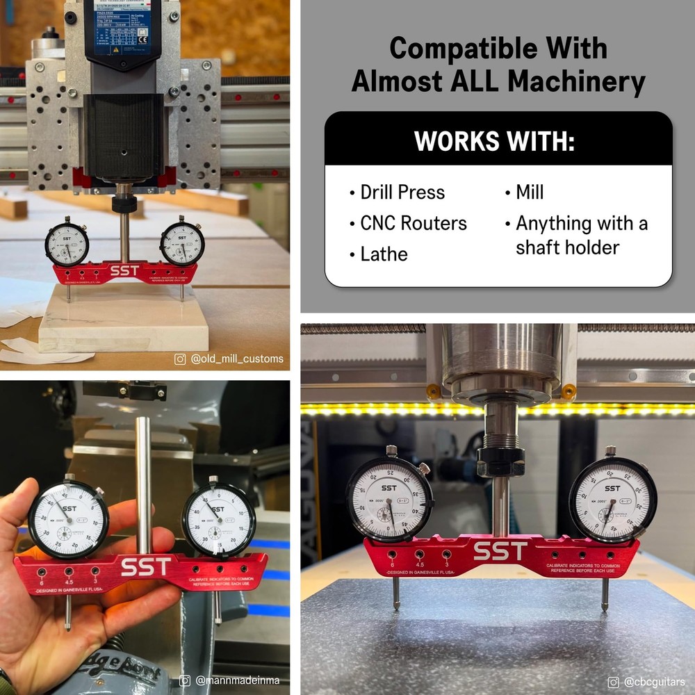 SST - Regular Mill & Lathe Tramming System - Tram, Align, & Square 1/2" Shank