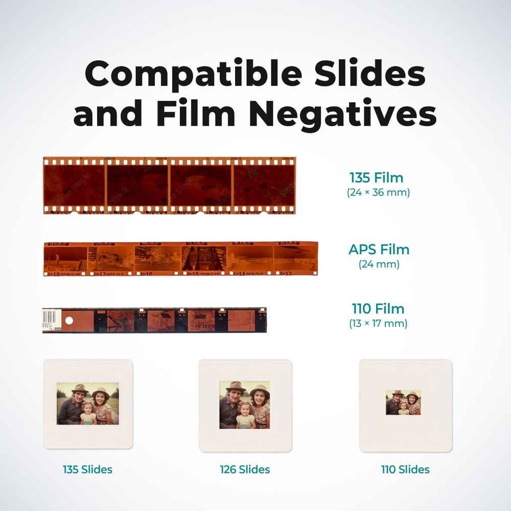 Plustek eFilm V - Slide & Negative Scanners, Quickly Convert 35mm / 110 / APS