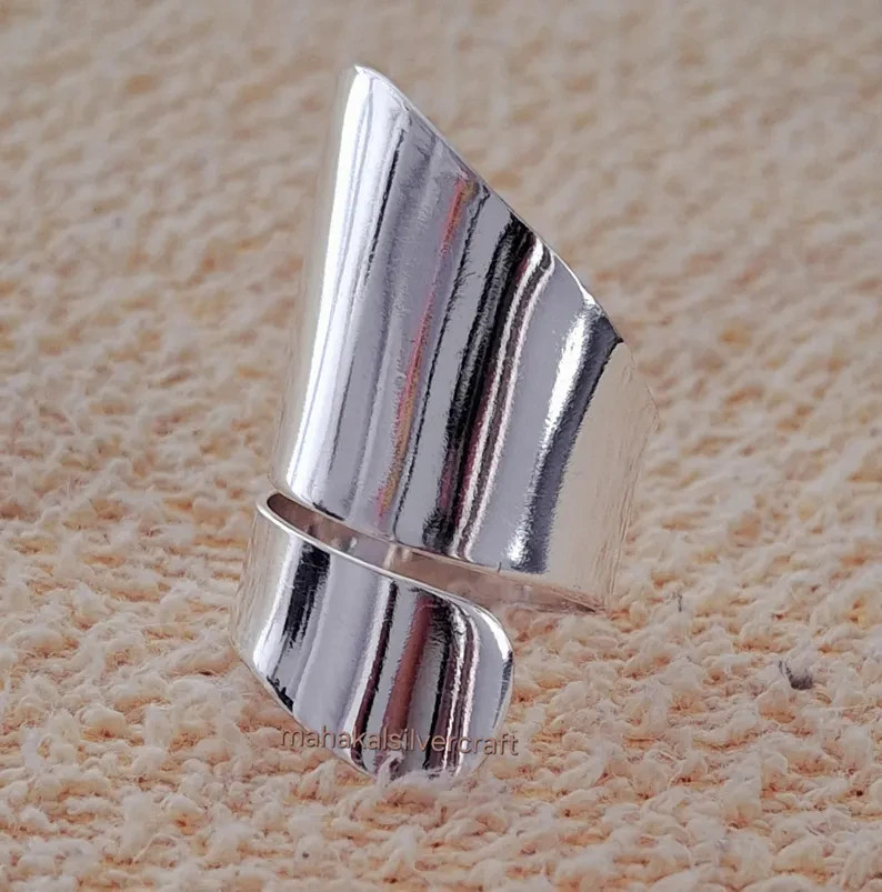 Handmade 925 Sterling Silver Ring – Bold Adjustable Silver Statement All Size