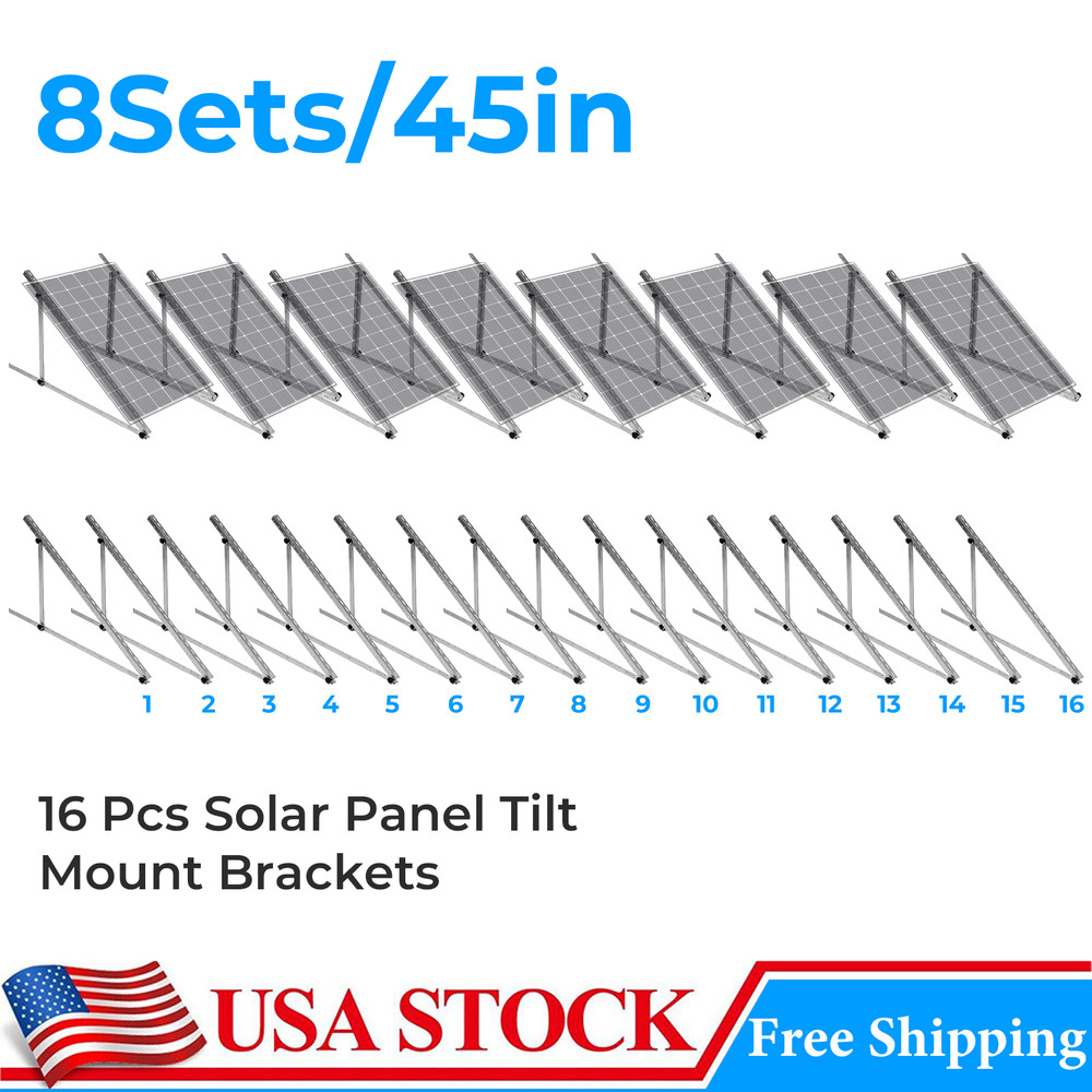 45in  Adjustable Solar Panel Mounting Brackets Kit System for 8 Solar Panels