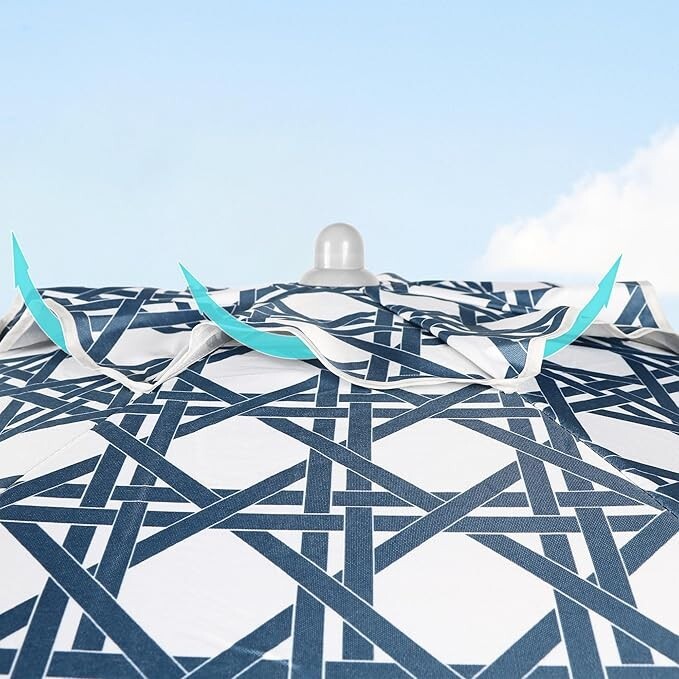 6 Ft Outdoor Patio, beach Umbrella UPF 50+ Protection, 8 Ribs, Push Button Tilt