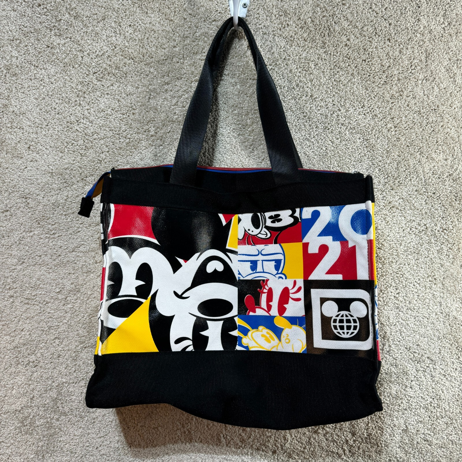Disney Parks 2021 Mickey Mouse Tote Bag Multicolor Walt Disney World Color Block