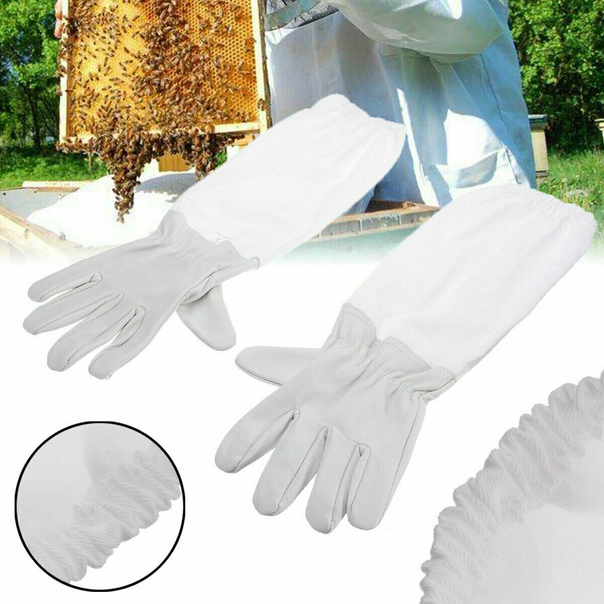Protective Beekeeping Jacket Veil Suit + 1 Pair Beekeeping Long Sleeve Gloves US