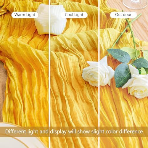 2PCS Table Runner Cheesecloth 10FT Boho Gauze Cheese Cloth Rustic 2 Pack Gold