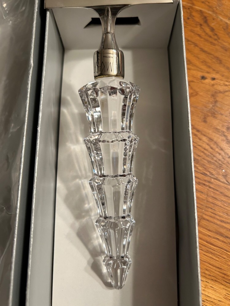 Mikasa "Starshine" Cake / Pie Server Crystal Christmas Tree Handle NIB