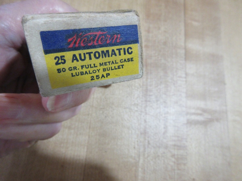 Empty Ammo Box Western 25 Automatic Lubaloy (w15) #44.