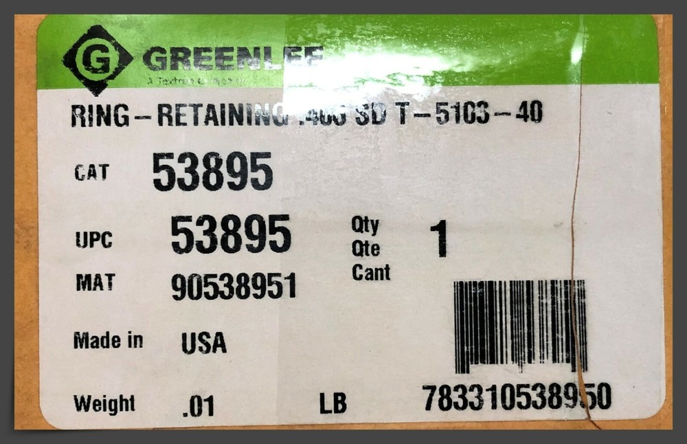 53895 Greenlee Replacement Retaining Ring .406 SD T-5103-40