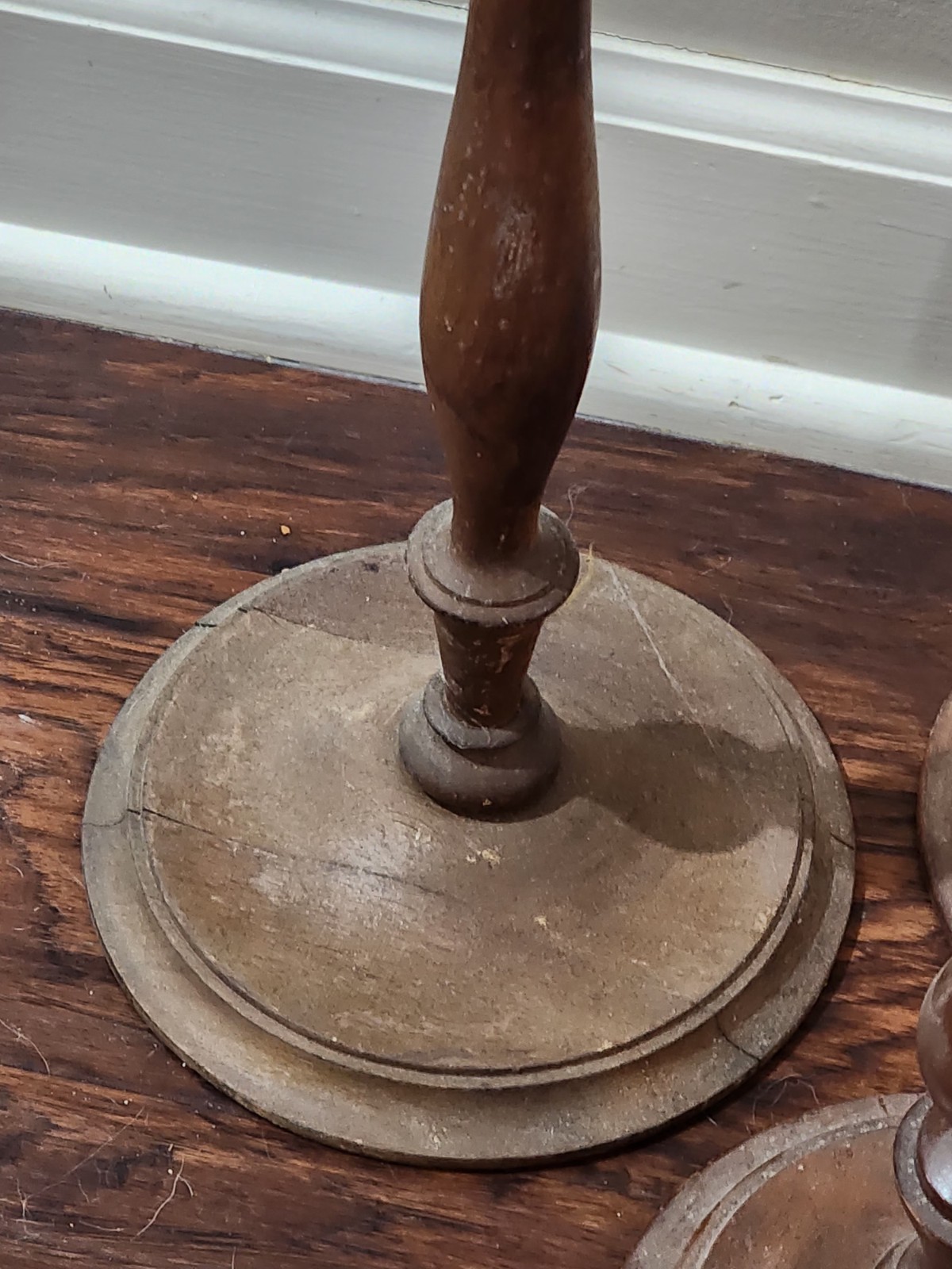 LOT OF 3- Tall Antique Wood Hat Stands 41.5"- 36"- 24" Tall - 2 MATCHING