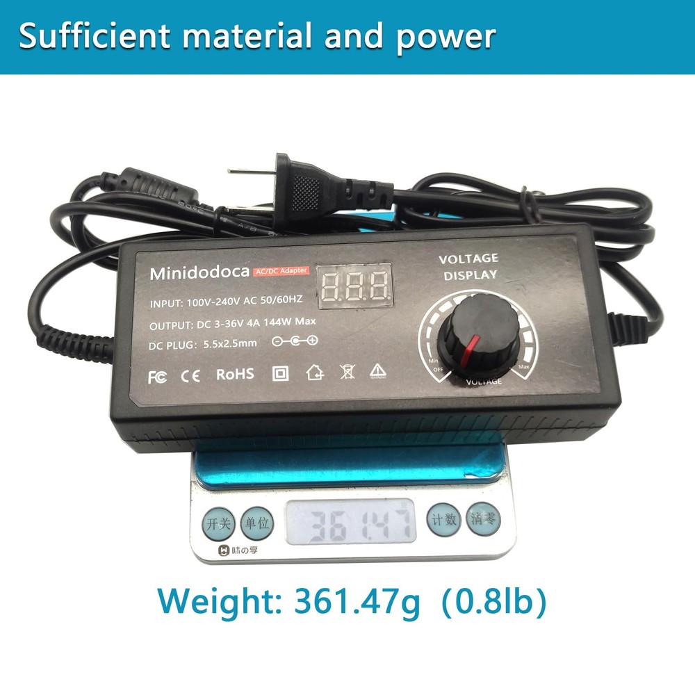 144W Power Supply Adjustable DC 3V ~ 36V Variable Universal Switching Black