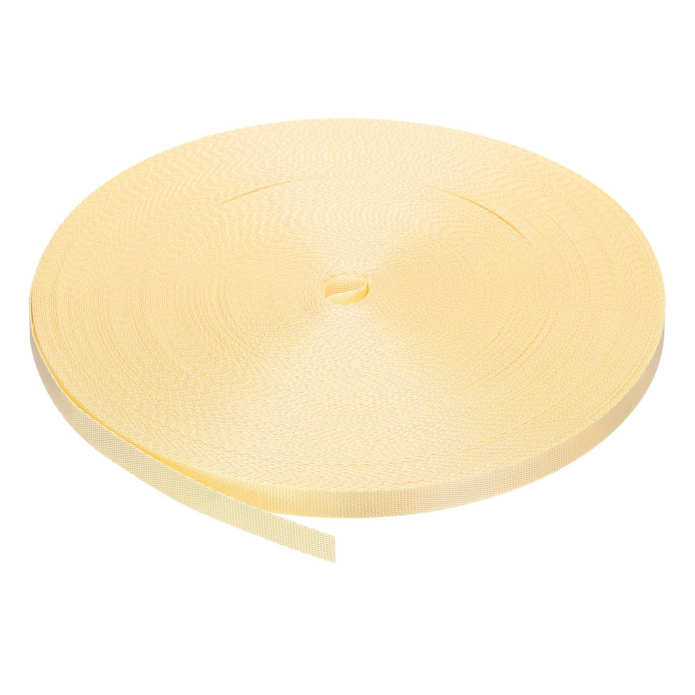 Flat Nylon Webbing Strap 3/8 Inch 50 Yards Beige for Backpack