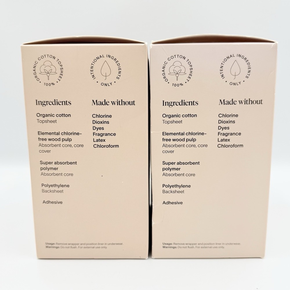 CORA Organic Cotton Topsheet Bladder Liners Postpartum REGULAR 2 Pack (36 Each)
