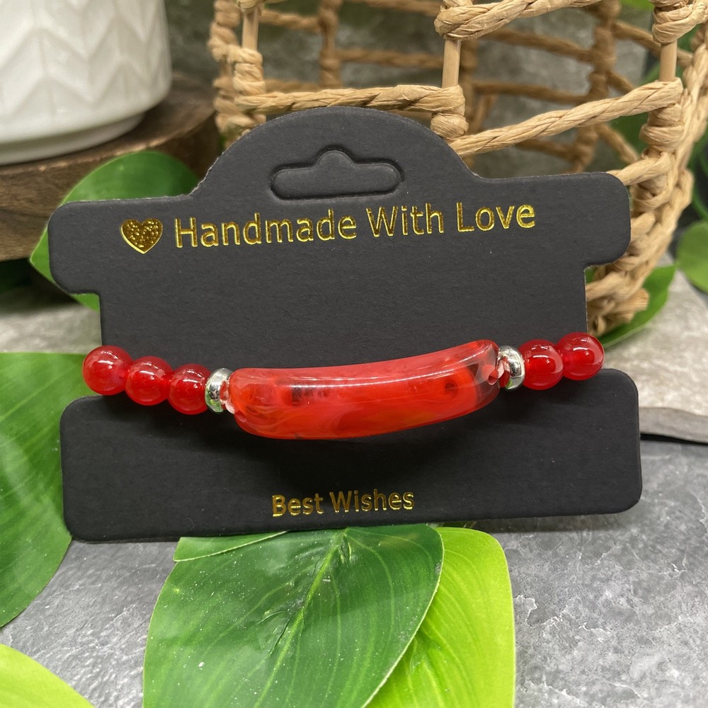 Handmade Bead Stackable 6.5” Plus Stretch Bracelet Bar New Free Ship B8570