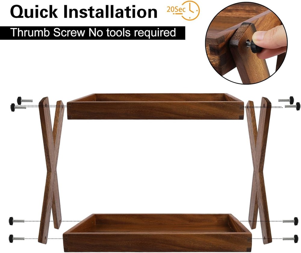 Wood Countertop Shelf Organizer