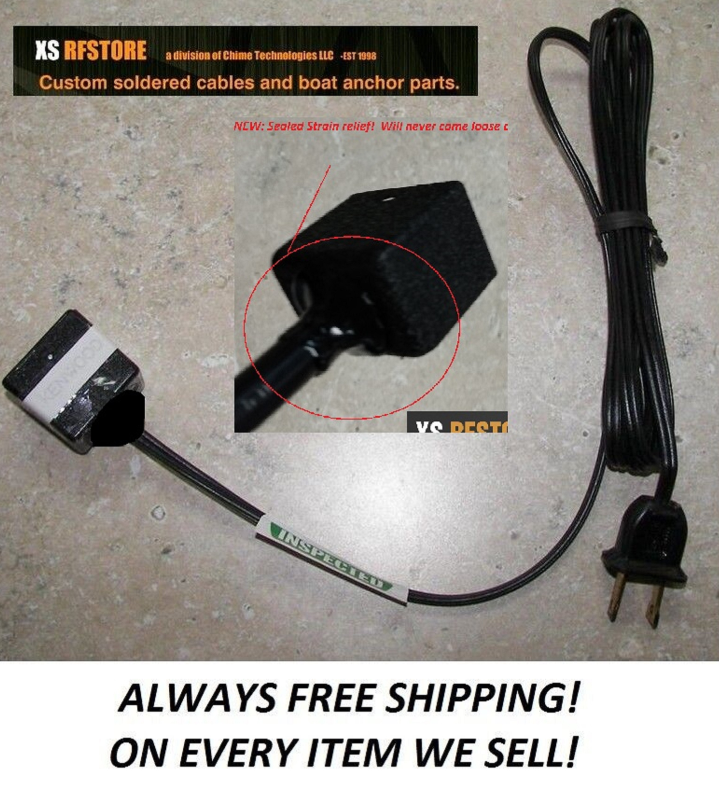 Kenwood ts-520,520s,820,820s CLASSIC Power Cord Assembly *FREE SHIPPING* NEW