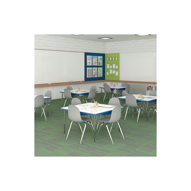 Correll 24x60" Wood Markerboard-Dry Erase - Activity Tables in Black/White