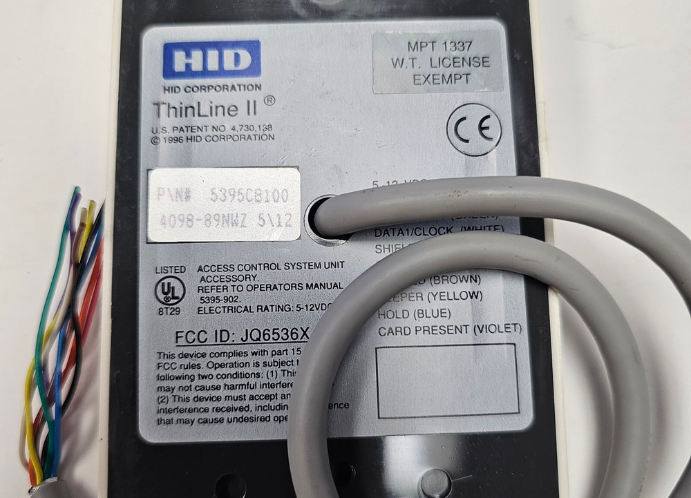 HID 5395CB100 ThinLine II Proximity Reader with Wiegand Output USED