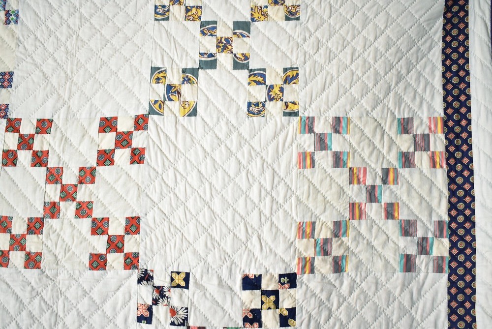 Vintage Double Nine Patch Antique Quilt, Mint Condition ~Signed & Dated "1964"!