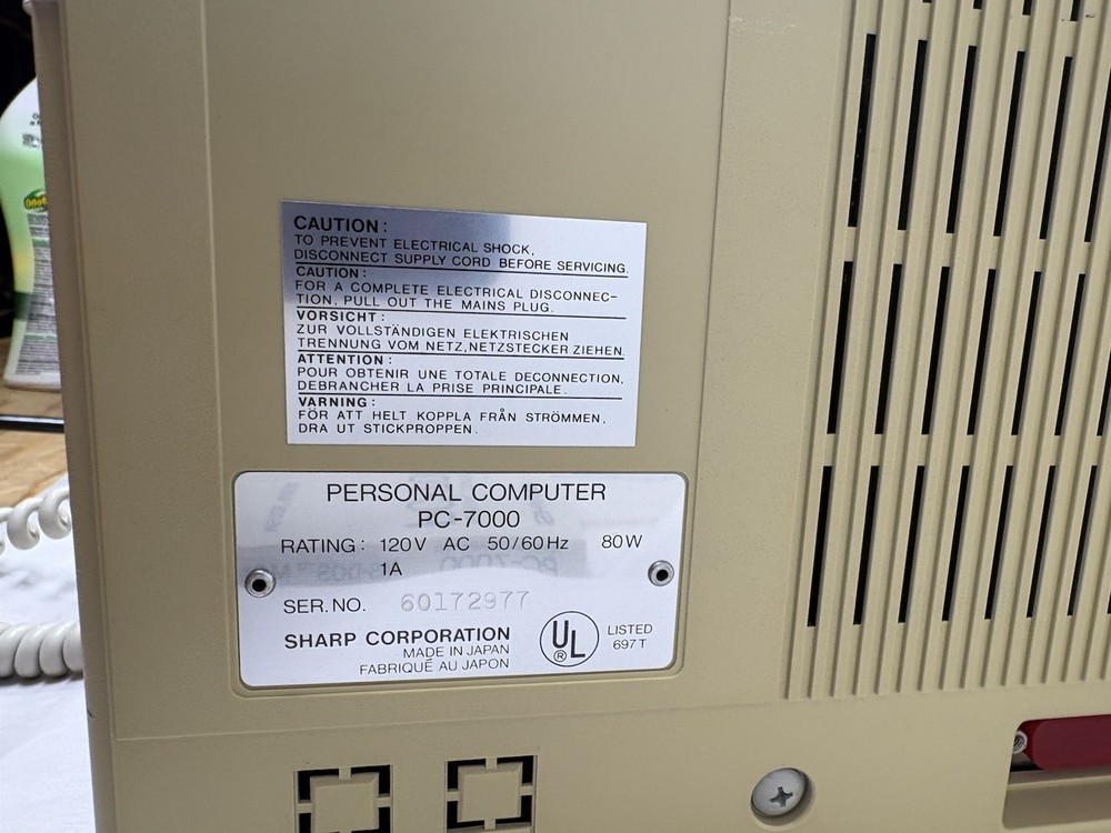 SHARP ELECTRONICS PC-7000 PERSONAL COMPUTER