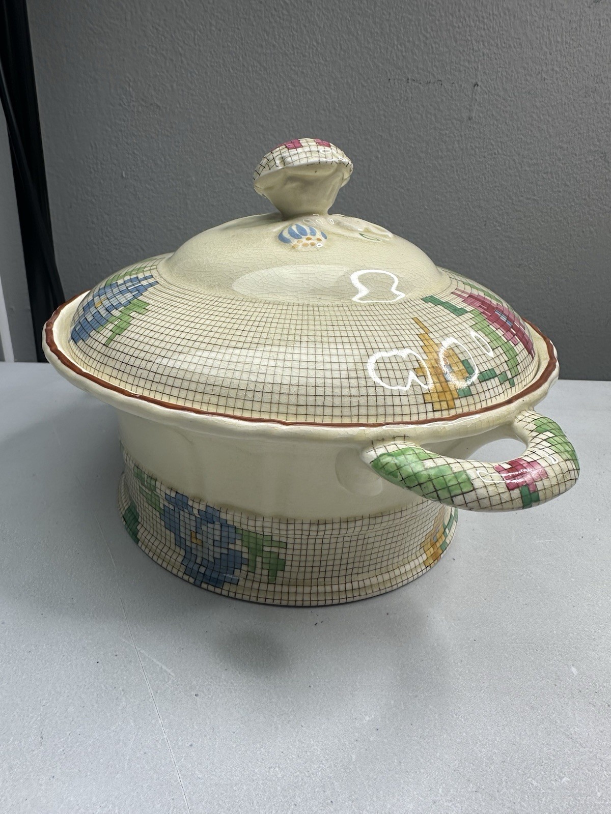 Antique Mason's Ironstone Sample Pattern "Palliser" Lidded Art Deco Tureen