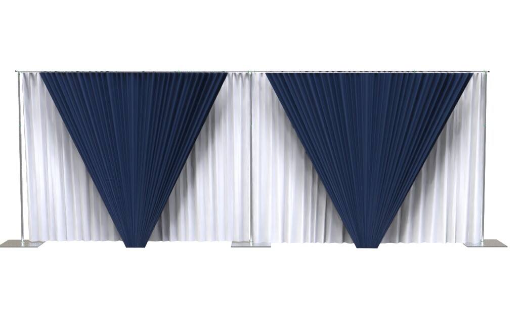 DOUBLE CROSSBAR ADJUSTABLE QUICK BACKDROP KIT 10 FT x 10 - 20 FT WITHOUT DRAPE