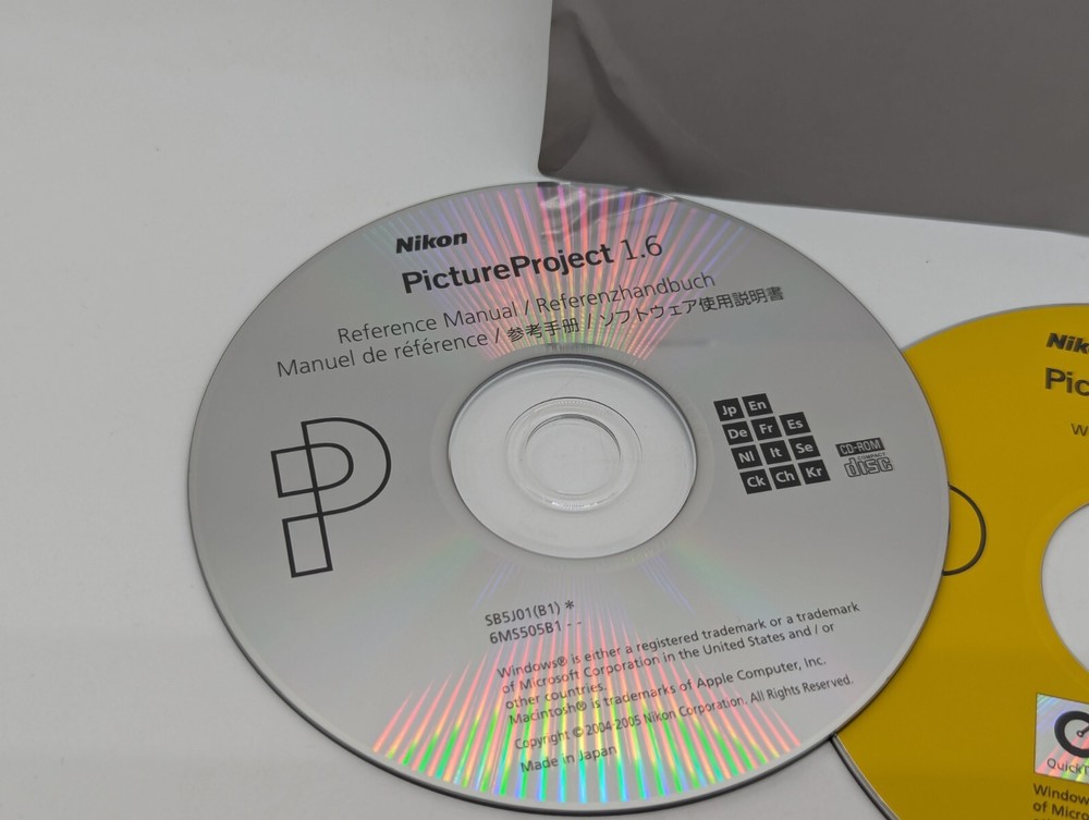Nikon Picture Project 1.6 CD-Rom Software / Reference Manual 2 CDs