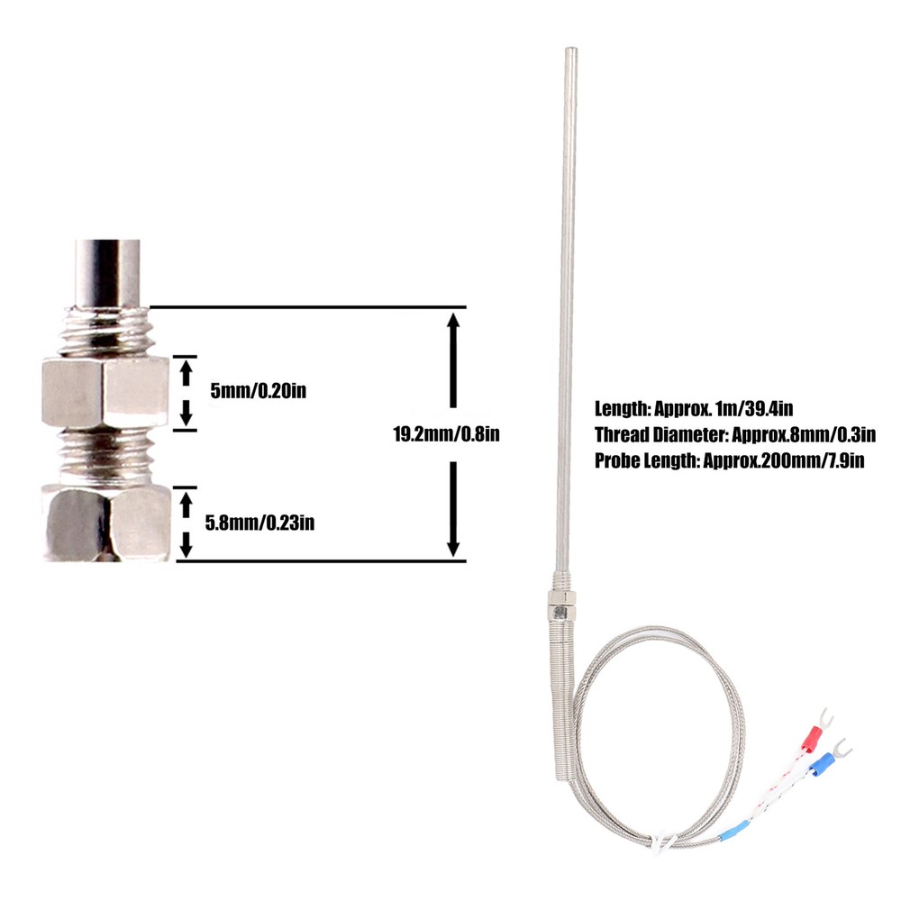 K Type Temperature Sensor K Type Thermocouple M8 Thread For Control