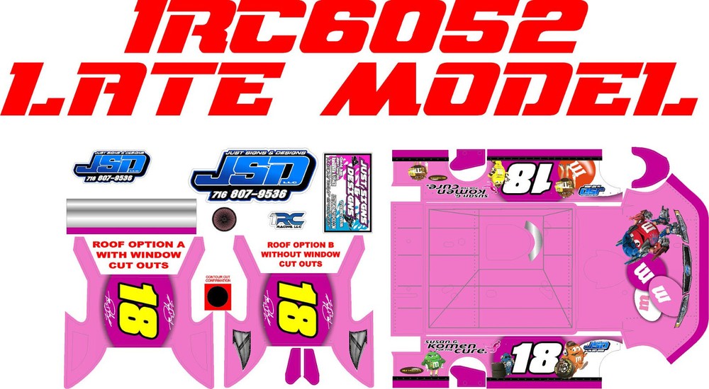 1RC LATE MODEL 1RC6052 WRAP KYLE BUSCH PINK