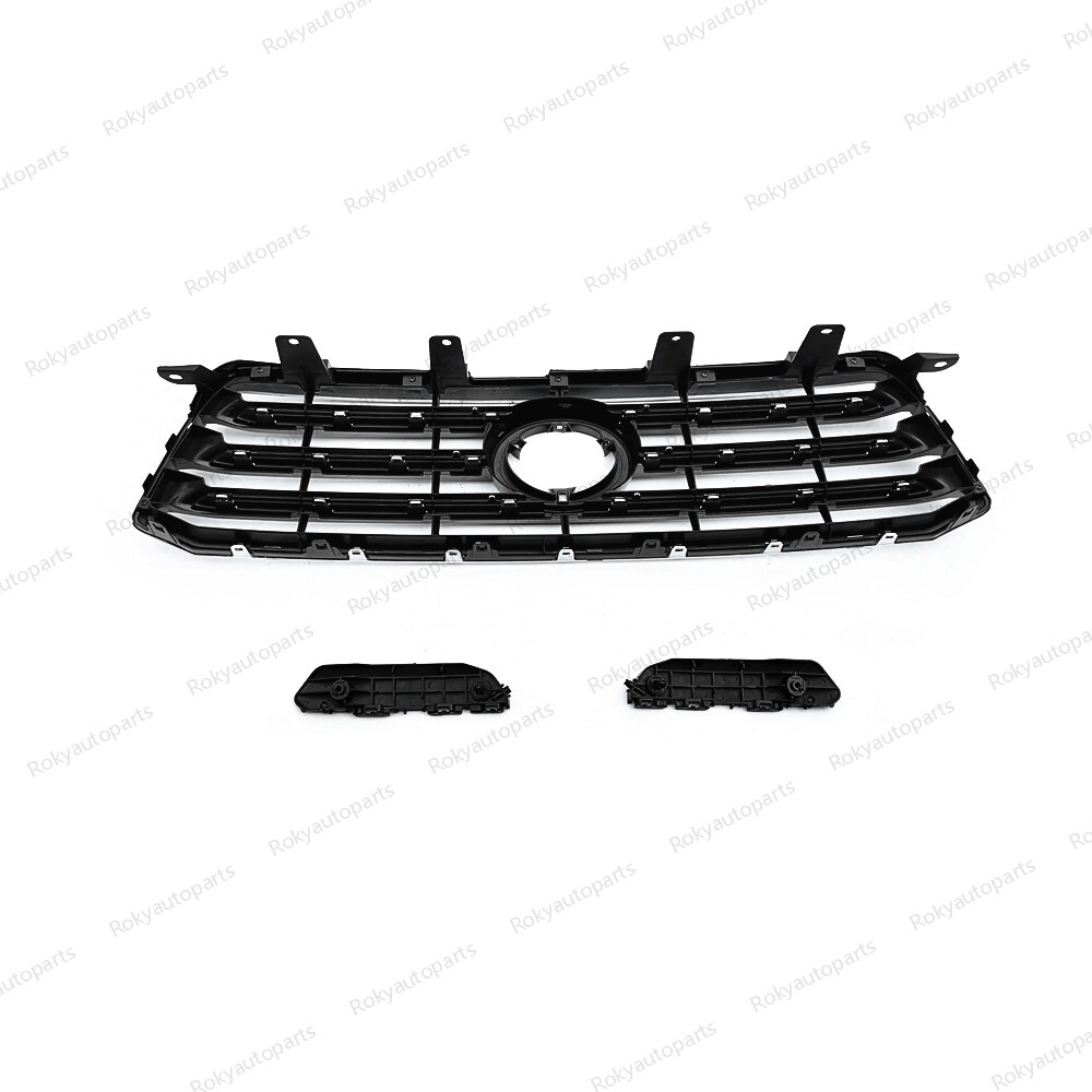 W/Pair Bumper bracket For Toyota Highlander 2008-2010 Front Upper Chrome Grille