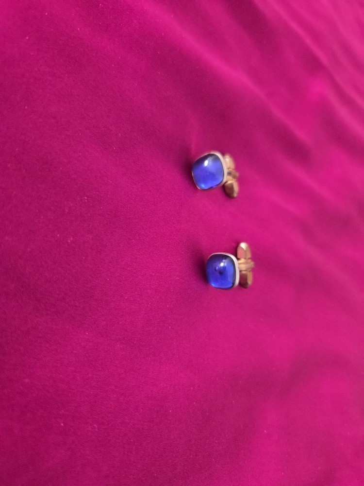 Blue Goldtone Cufflinks & Shirt Studs