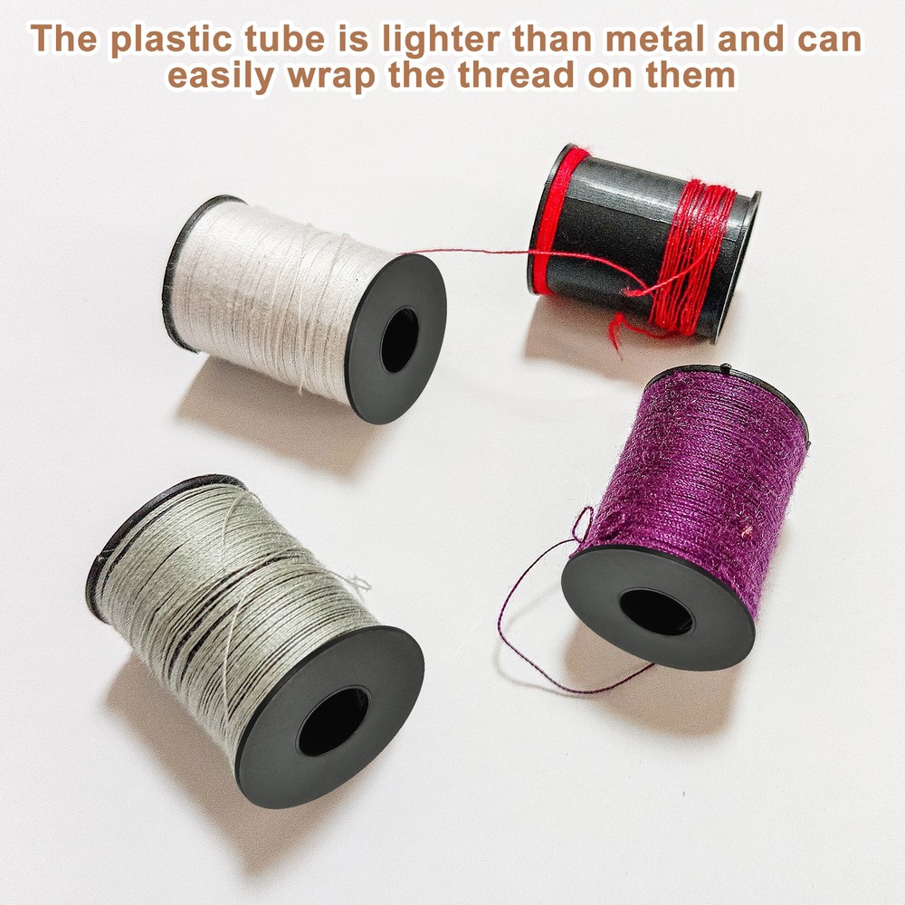 4pcs 3.9" Floss Bobbins Plastic Empty Thread Spools Weaving Bobbin Black