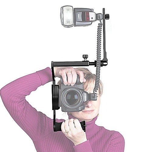 Kirk Enterprise Portrait Flash Bracket Grip Handle with Cold Shoe Quick Release