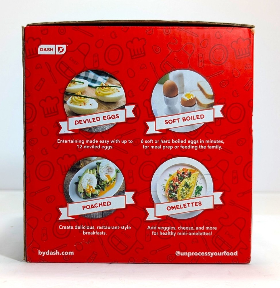 Dash Rapid Egg Cooker Black 6-Egg Capacity Open Box One-Touch Breakfast
