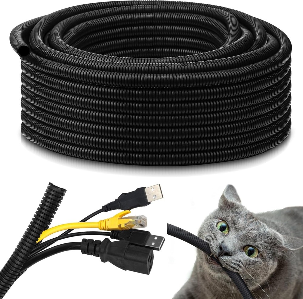 Durable High Temperature Wire Sleeves 1/2''-50ft Split Loom for Automotive Use