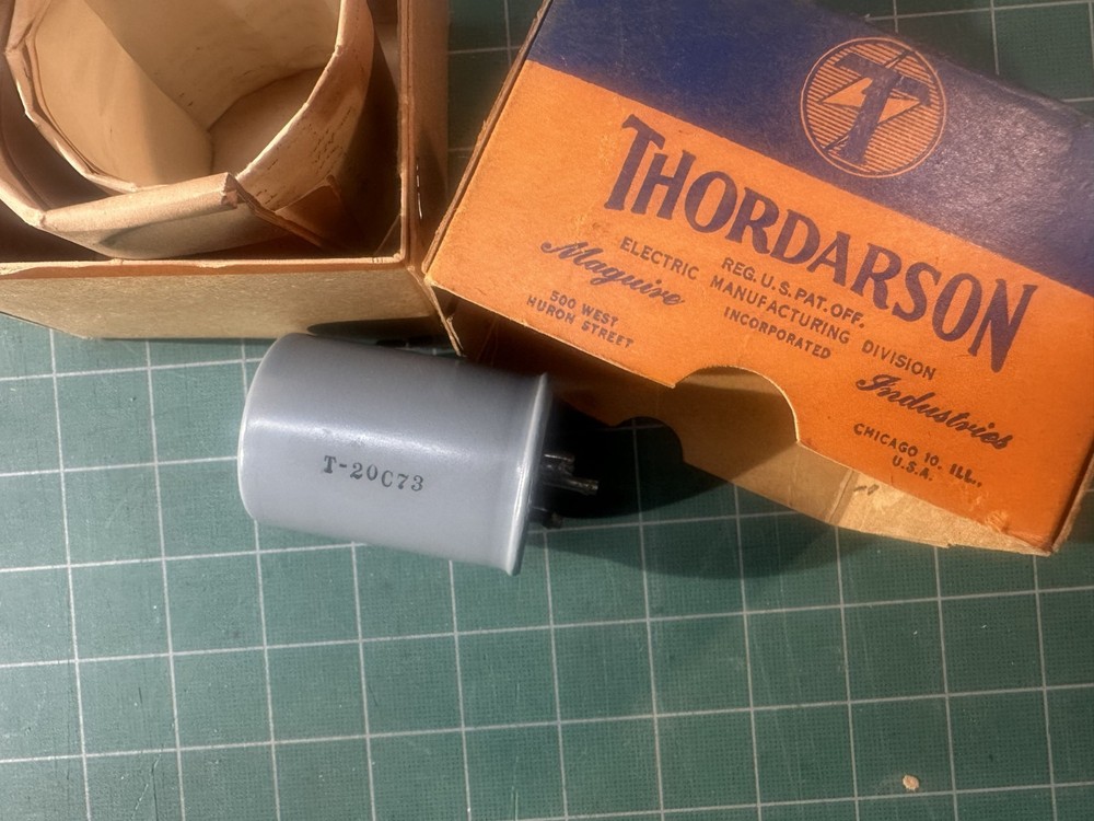 NOS Thordarson T-20C73 Speech Filter w/ original operating data sheet