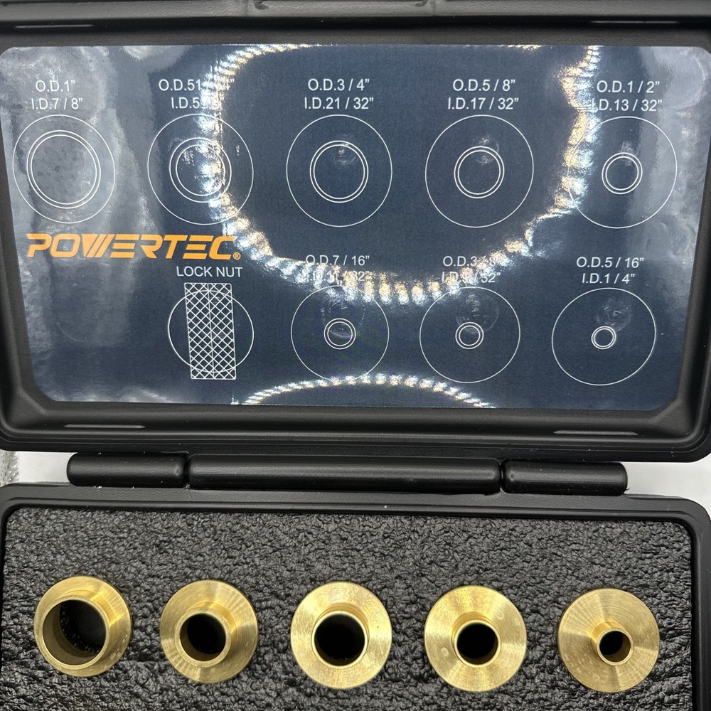 Powertec Brass Router Bushing Set 10 Pieces